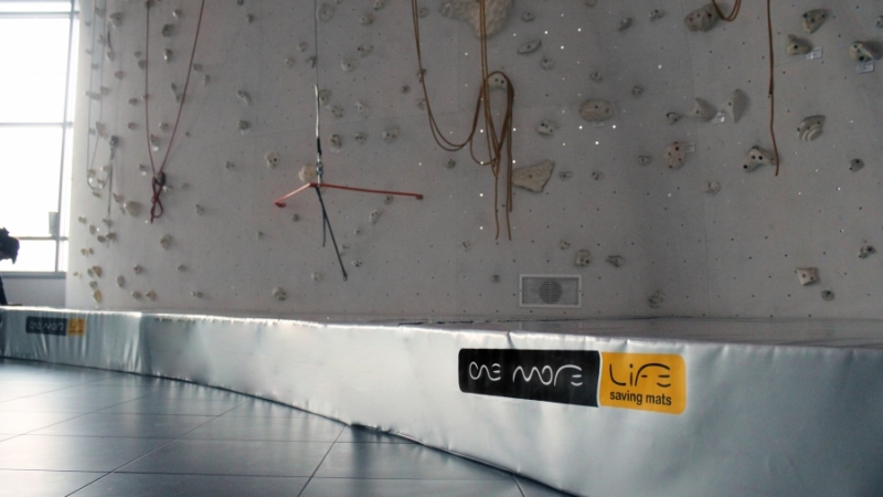 One more life safety mat - rope climbing mat designed to protect falls from the entire height of the climbing wall