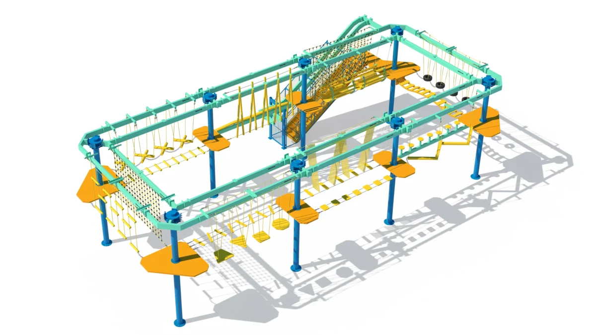 ropes course family ortho model, marine color scheme