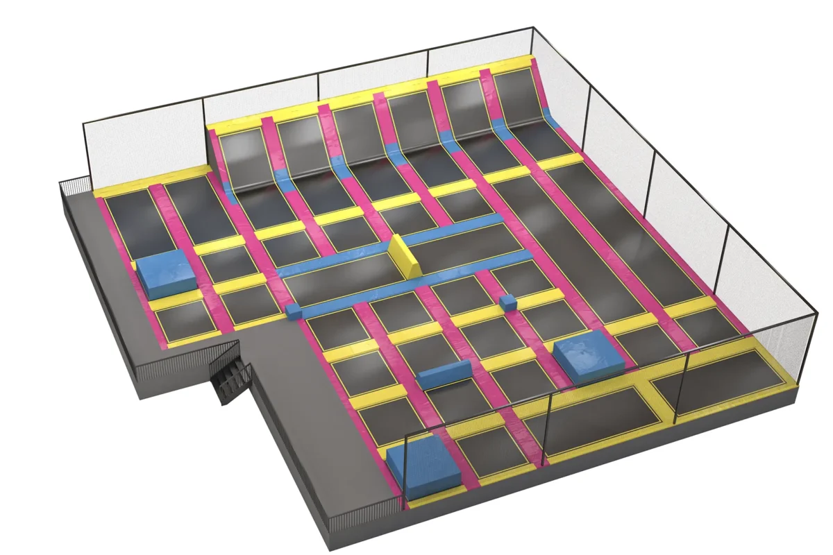 walltopia Trampolines Main Court sunrise theme