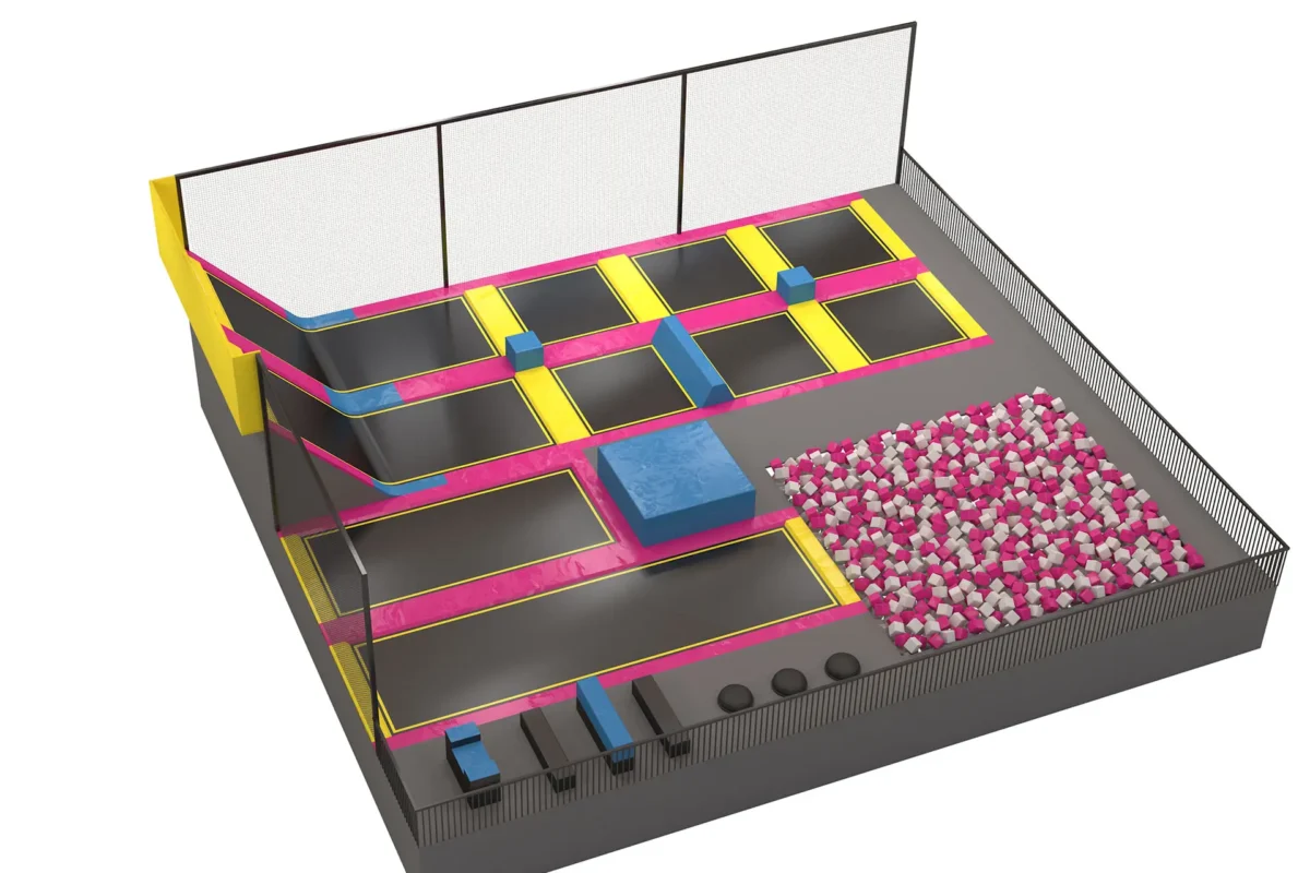 walltopia Trampolines Kids Court sunrise theme