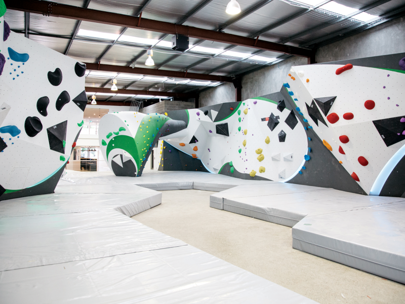 vinyl covered boulder mats in Urban Climb, Australia