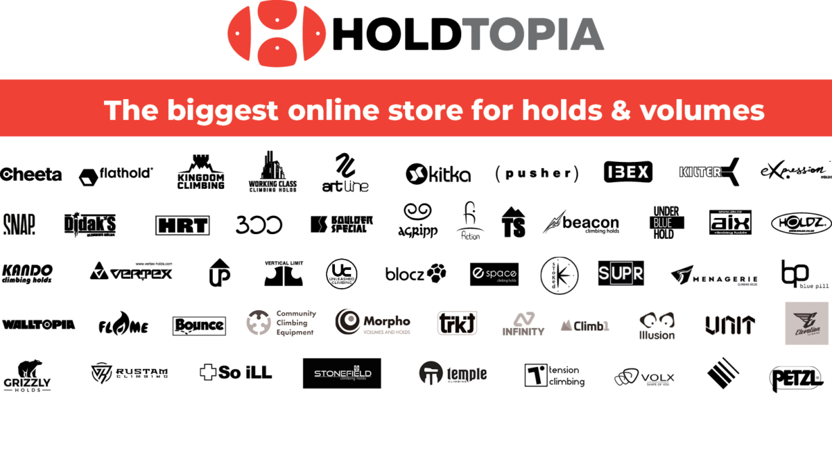 Holdtopia - 最大的在线攀岩岩点和造型商店,拥有超过 53 个品牌