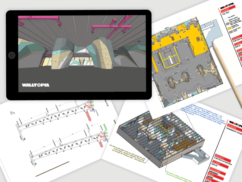 Walltopia 方案设计、建筑、攀岩墙设计、3D 模型