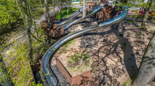Stainless Steel Slides at Lithuanian Zoo, Kaunas