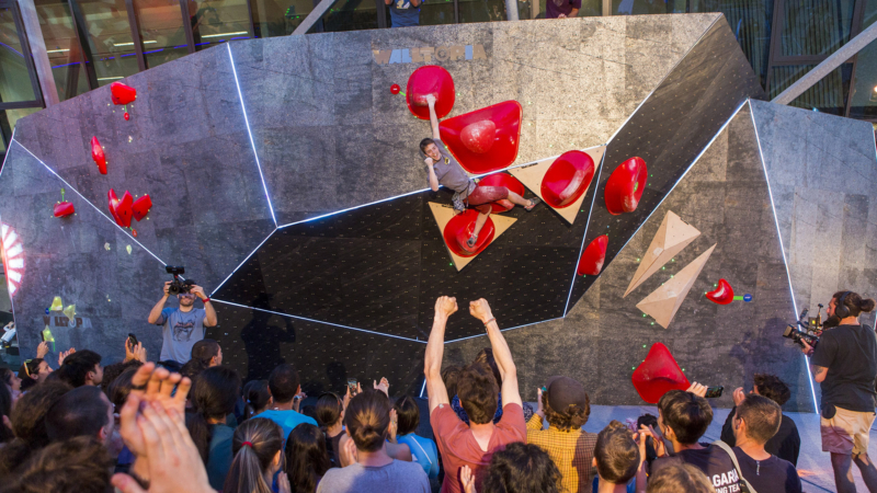 Boyan Kirov on the Stone boulder at Set and Send Boulder Comp in Sofia Bulgaria