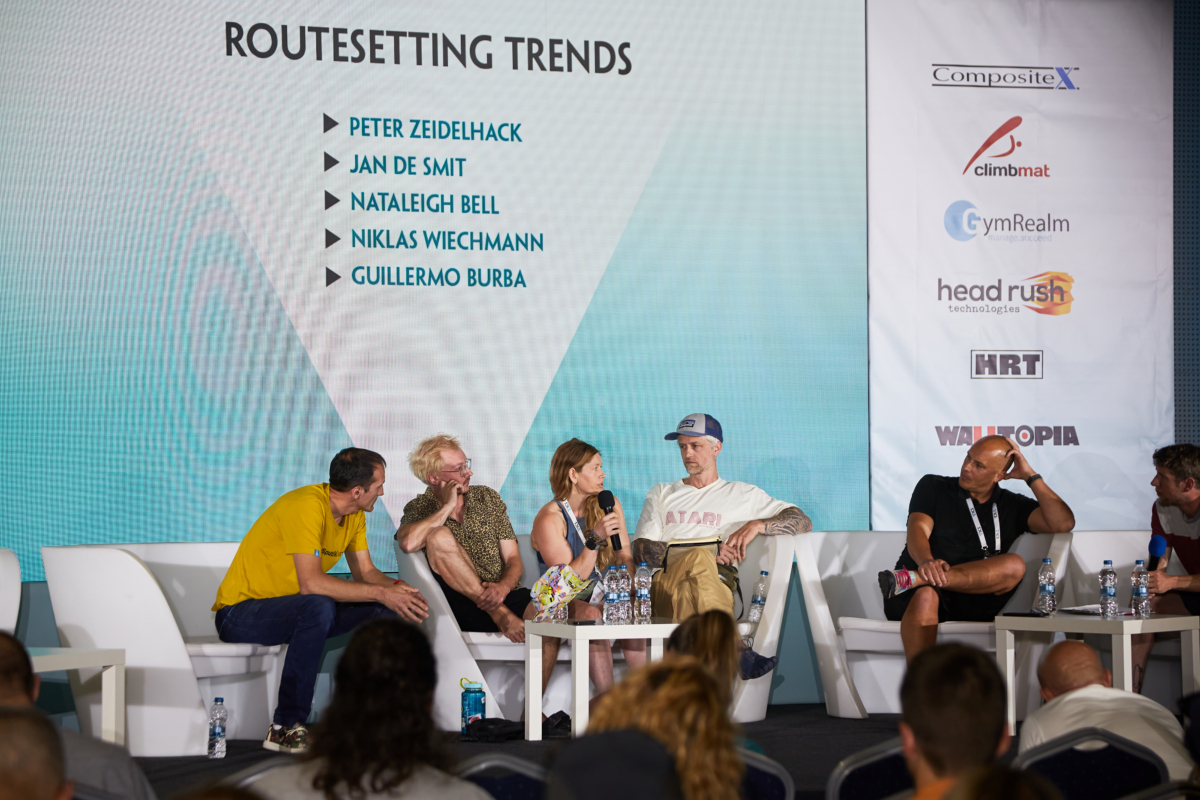 WICS 2023 - Routesetting Trends led by Tony Accuardi featuring Peter Zeidelhack, Jan De Smit, Nataleigh Bell, Niklas Wiechmann, and Guillermo Burba