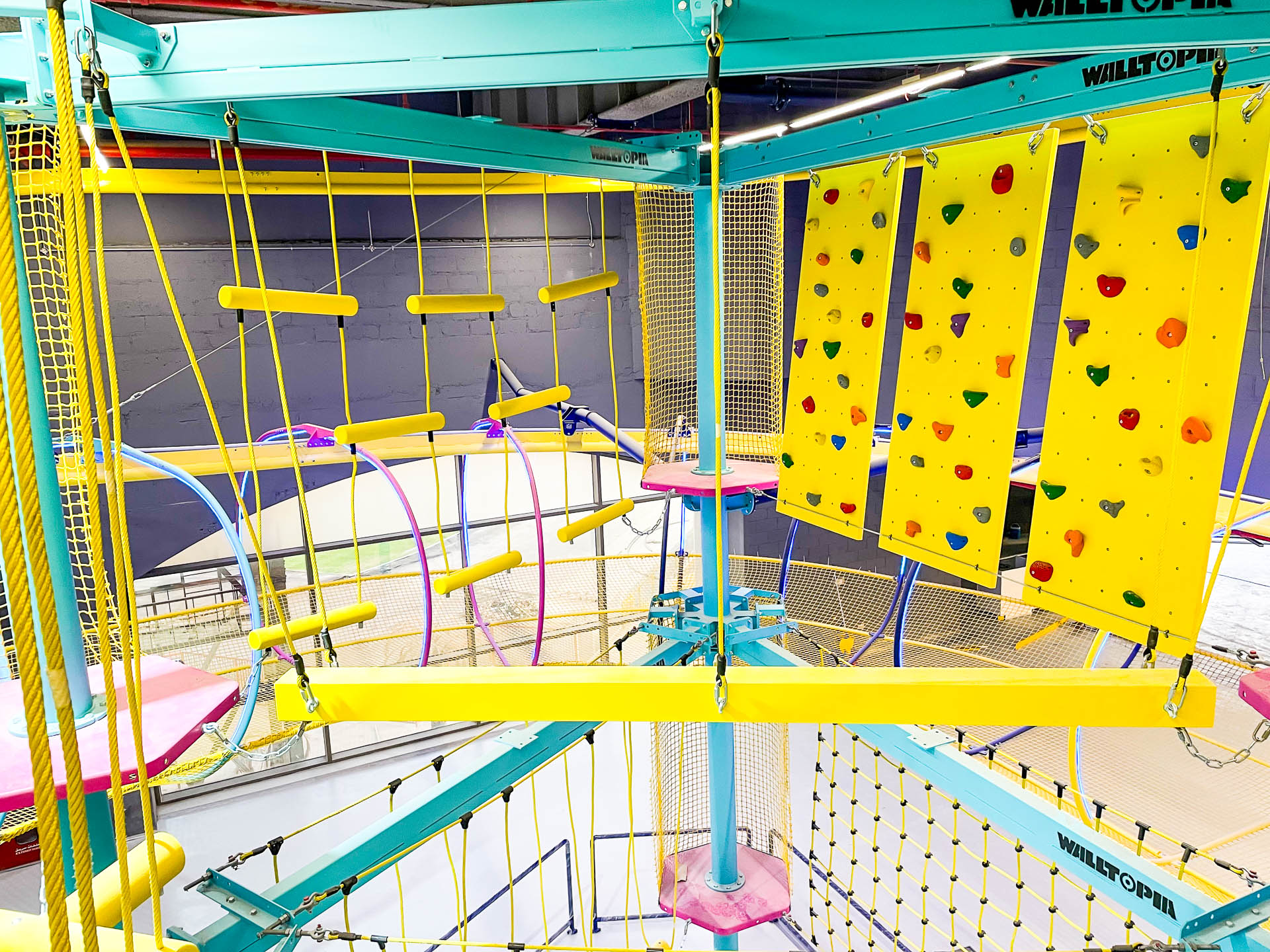 Walltopia Net Maze, Adventure Train, Ropes Course, Rollglider, Fun Walls and Cloud Climb in Nomad Entertainment, Kuwait